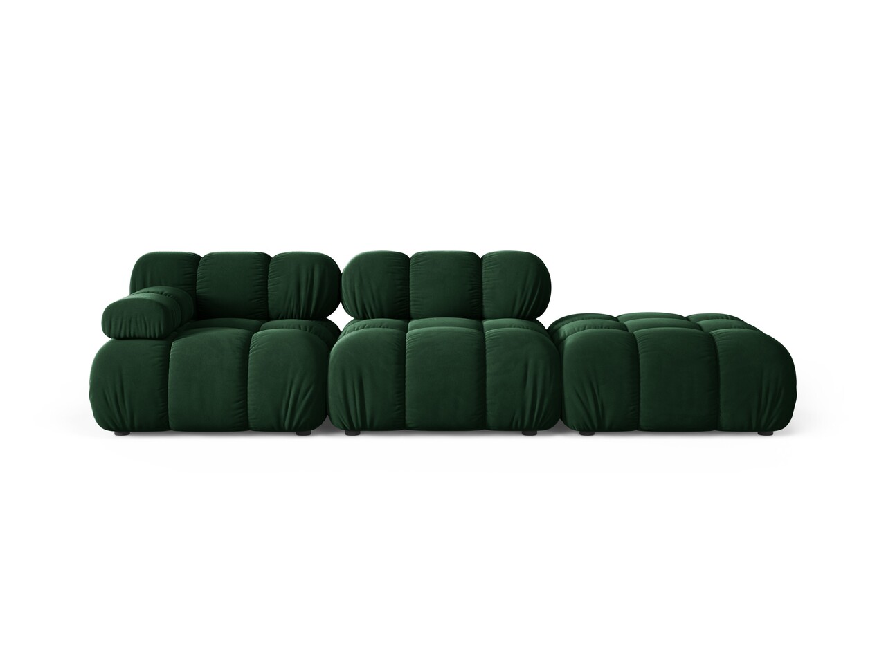 Canapea modulara 4 locuri cotiera dreapta, Bellis-51, Micadoni Home, 282x94x70 cm, catifea, verde bottle - imagine 6